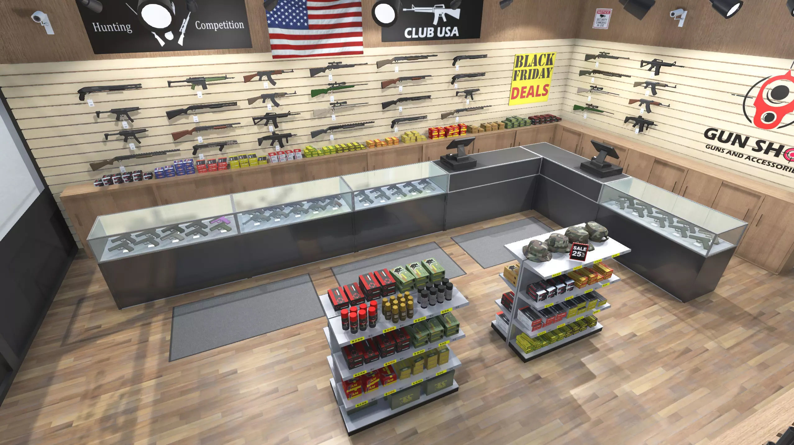 Gun shop Low-poly 3D model_10