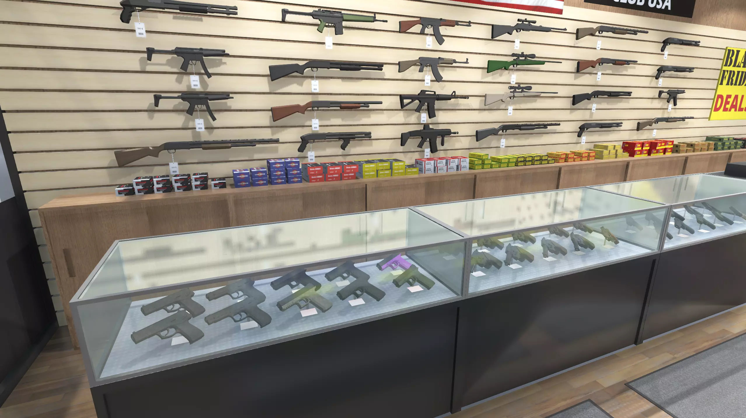 Gun shop Low-poly 3D model_7