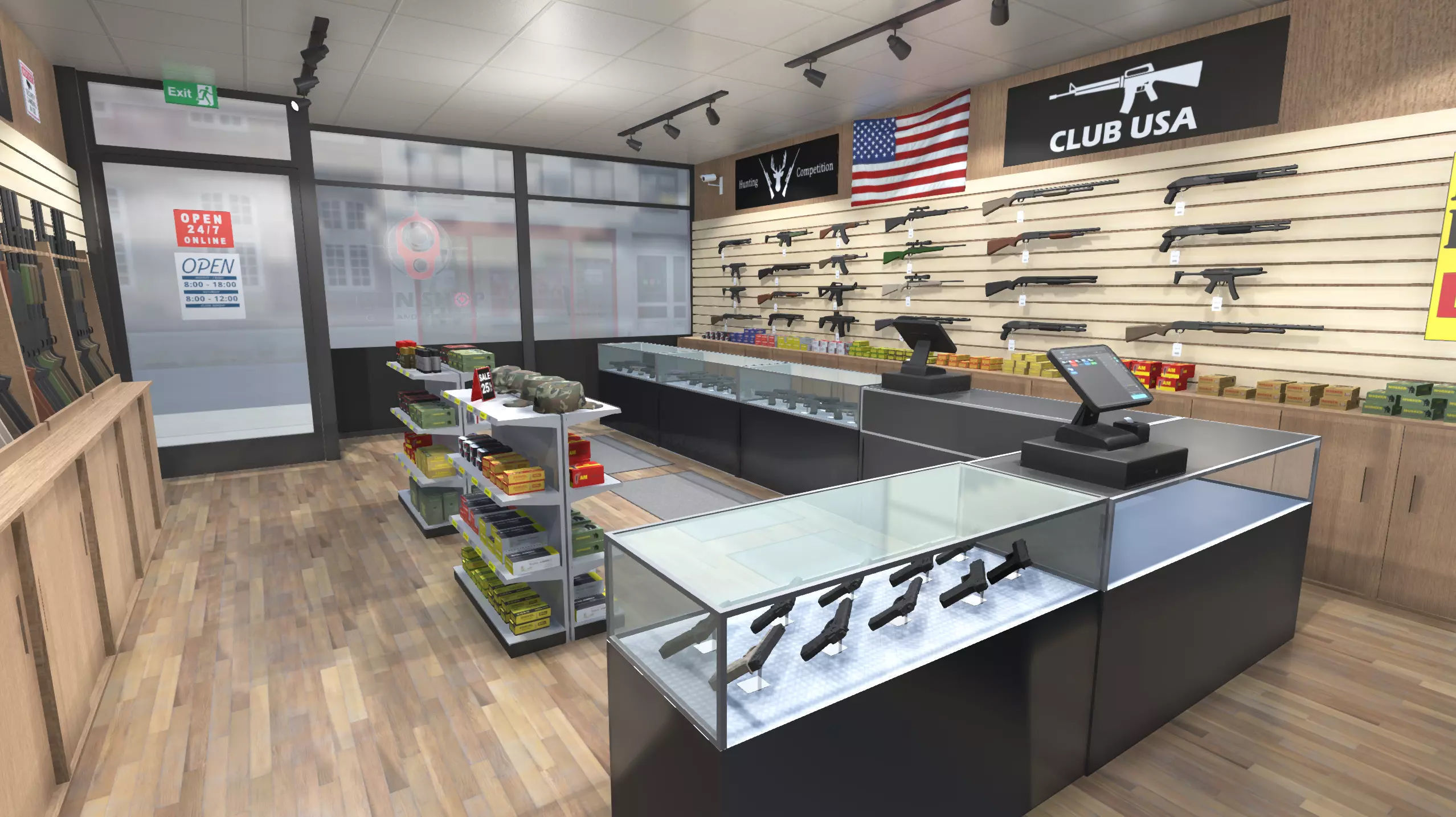 Gun shop Low-poly 3D model_4