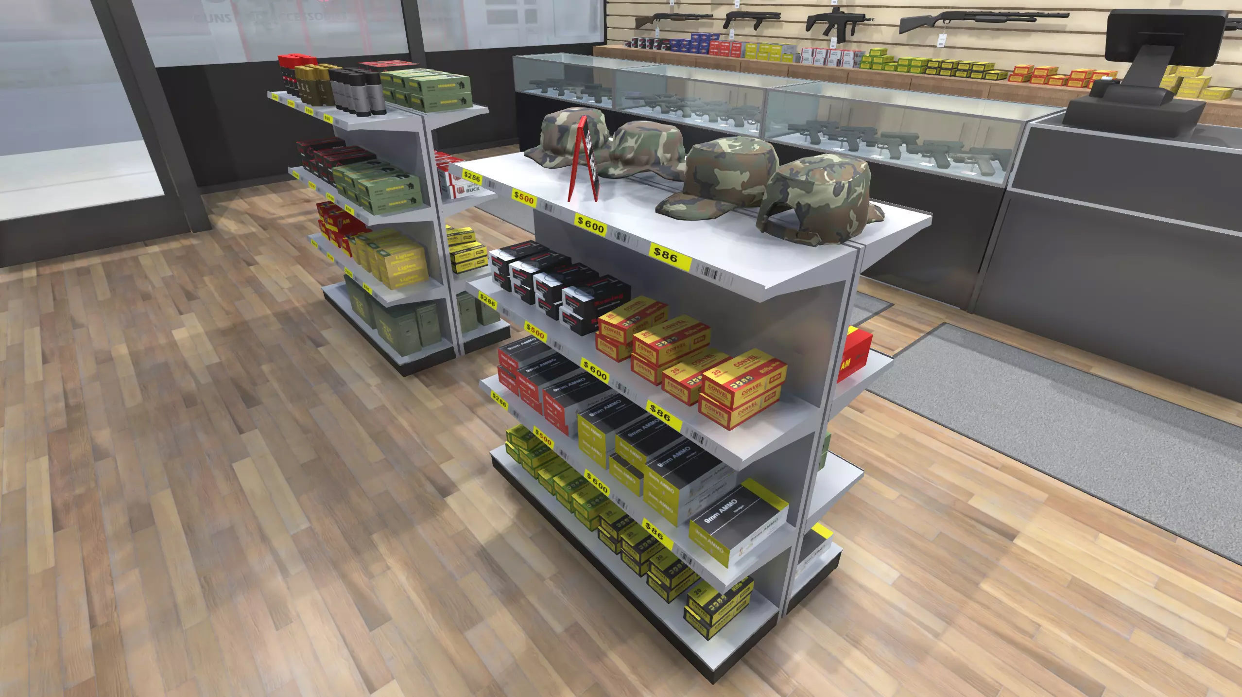 Gun shop Low-poly 3D model_2