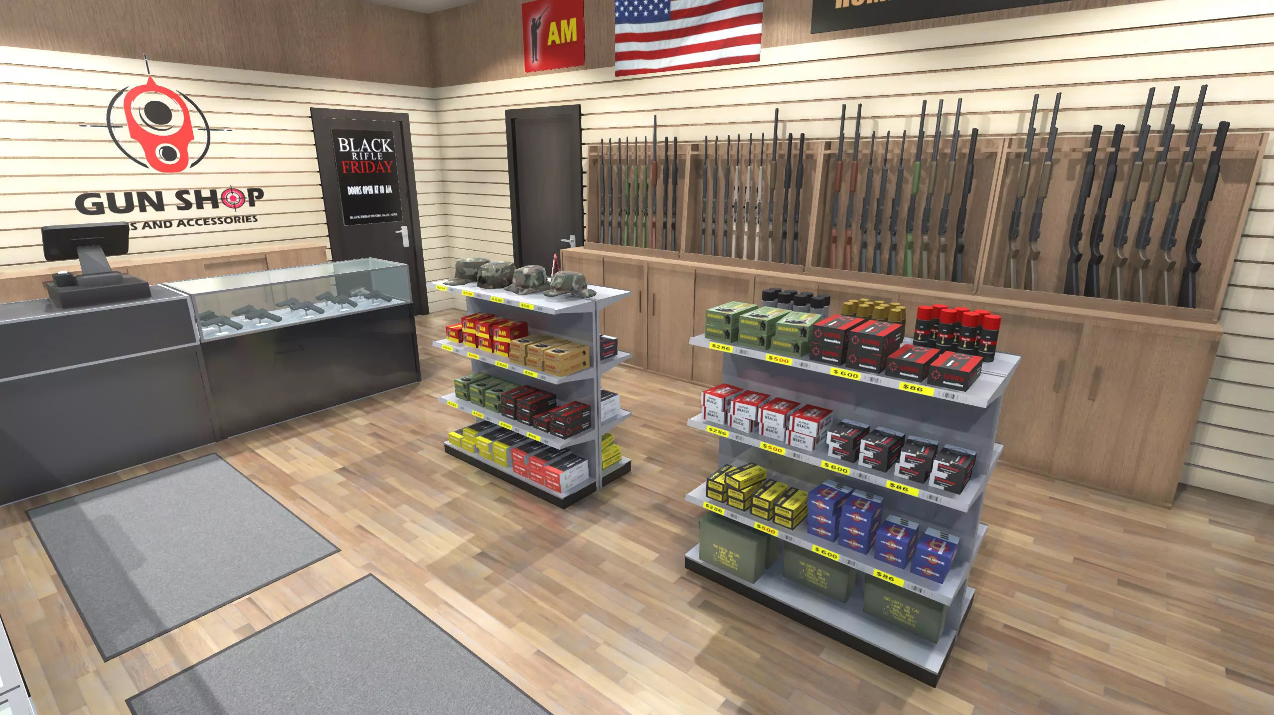 Gun shop Low-poly 3D model_6
