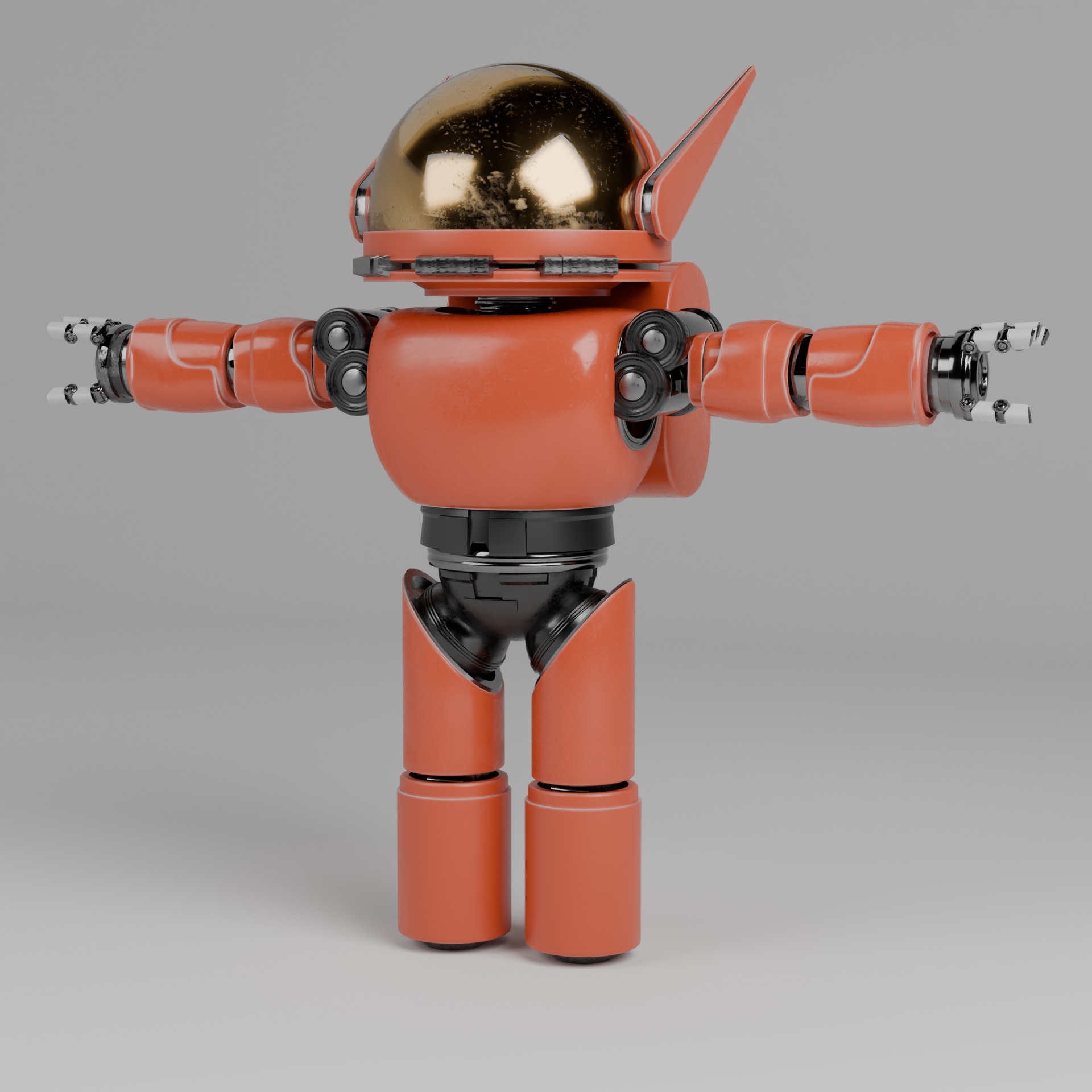 Rigged Astronaut Robot Blender Compatible 3D model_1