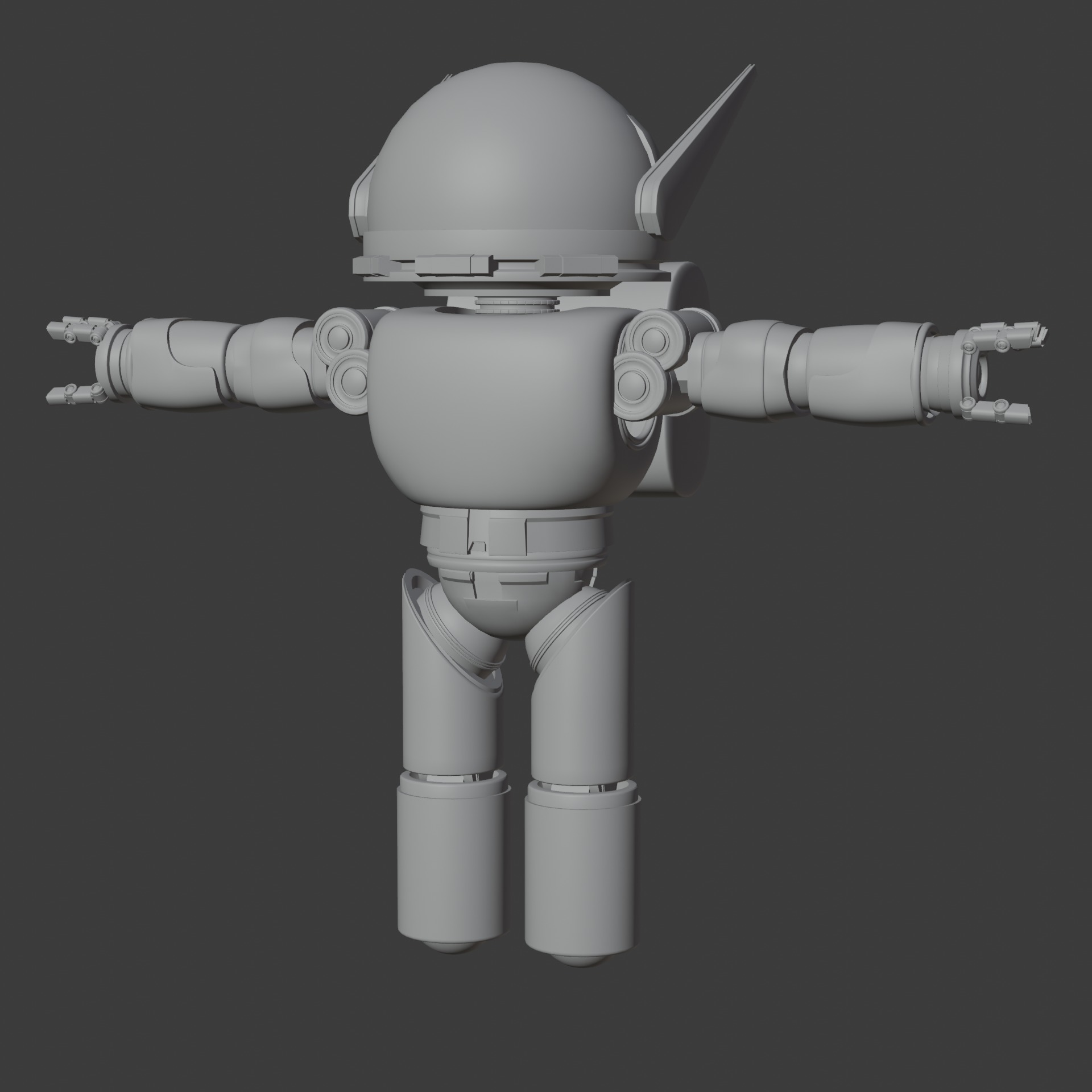 Rigged Astronaut Robot Blender Compatible 3D model_2