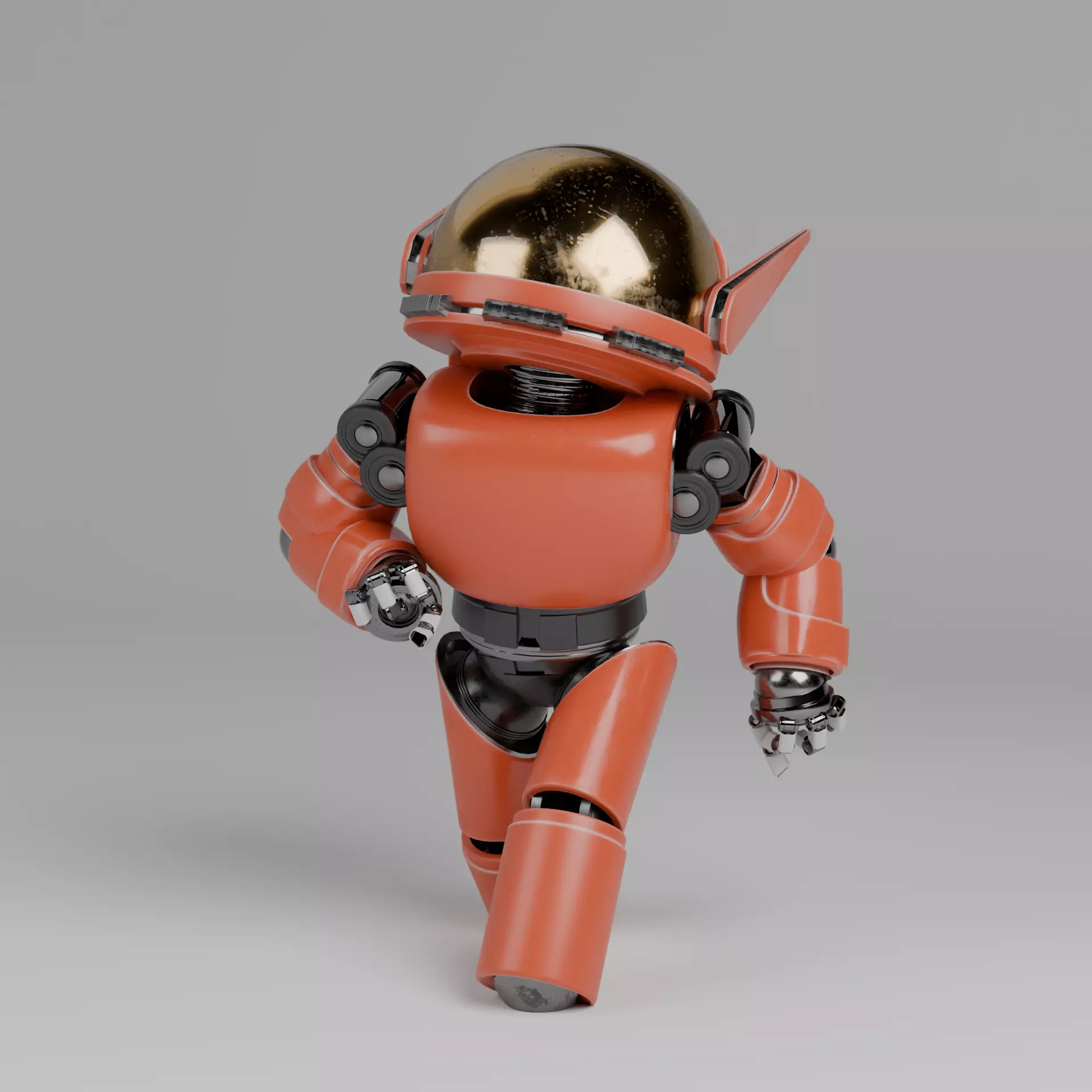 Rigged Astronaut Robot Blender Compatible 3D model_0