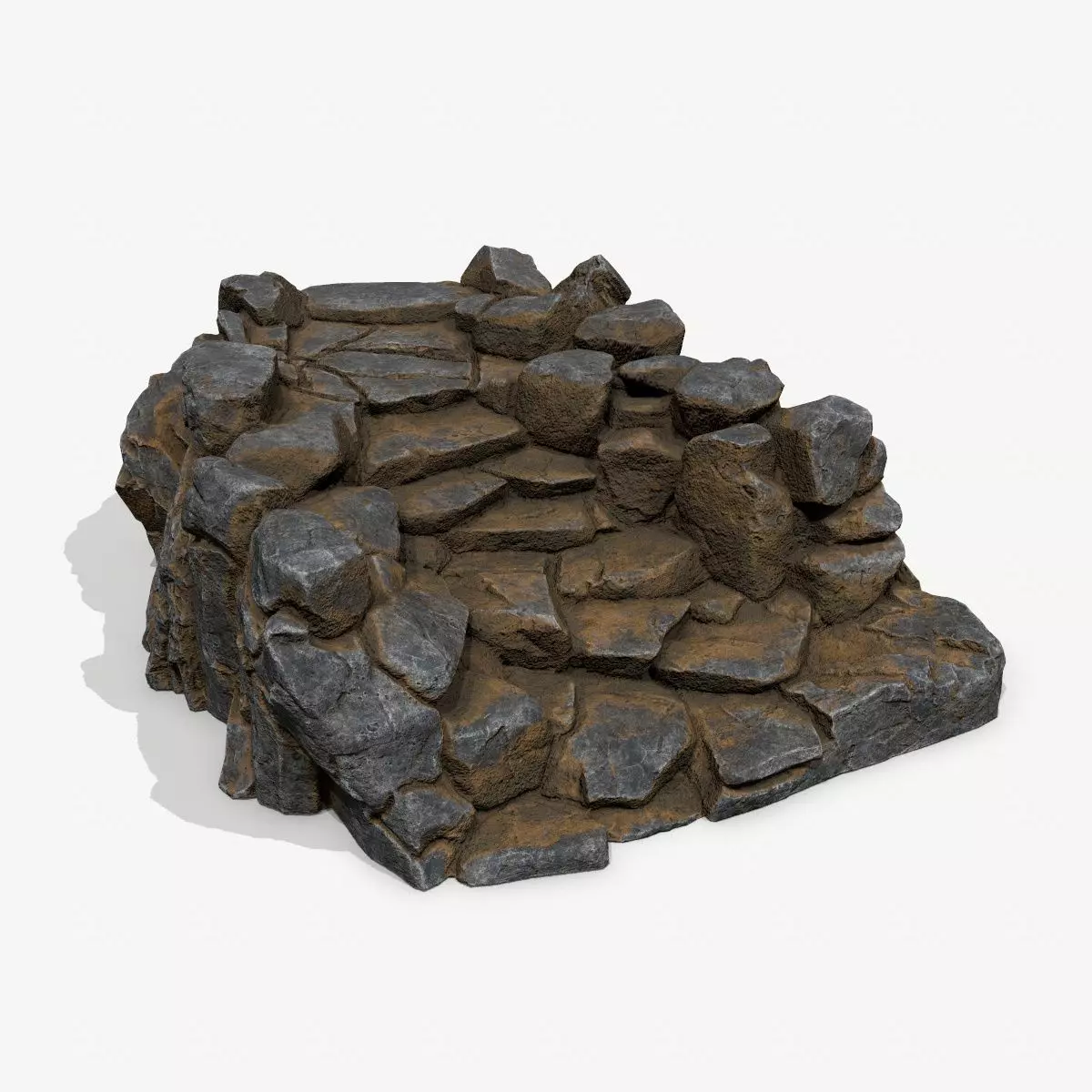 Old Stairs Low-poly 3D model_0