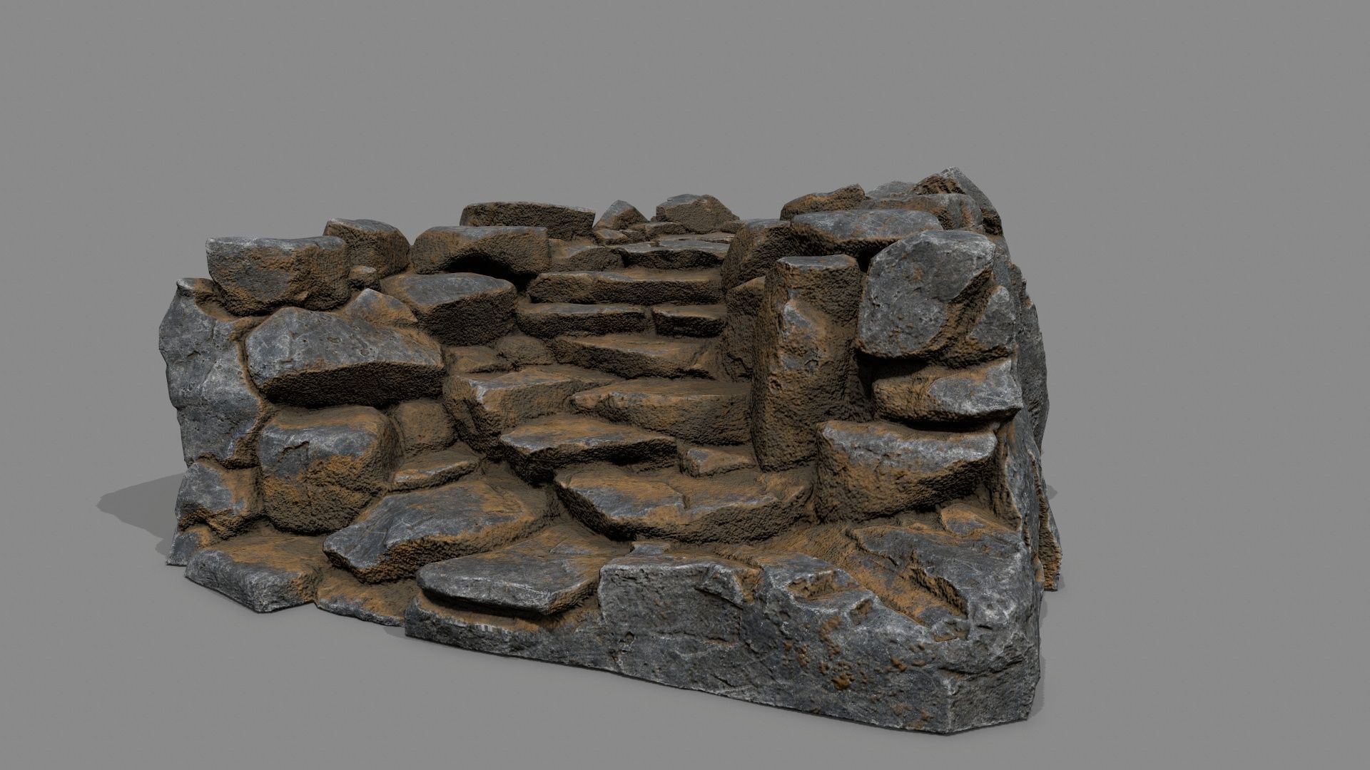 Old Stairs Low-poly 3D model_13