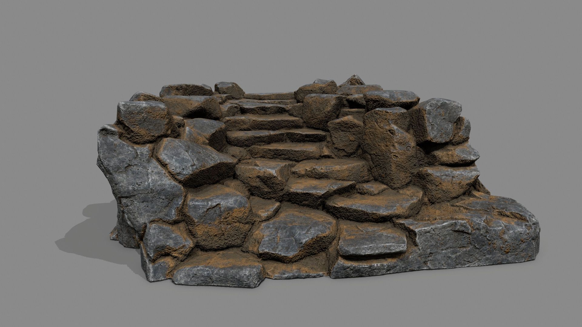 Old Stairs Low-poly 3D model_12