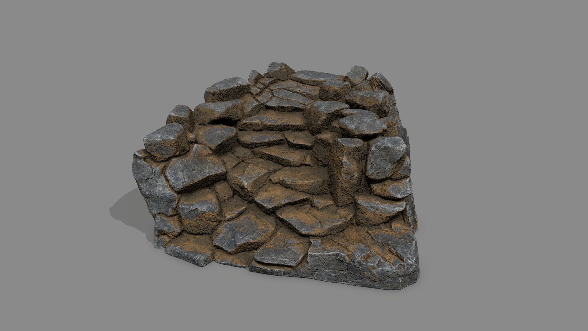 Old Stairs Low-poly 3D model_3