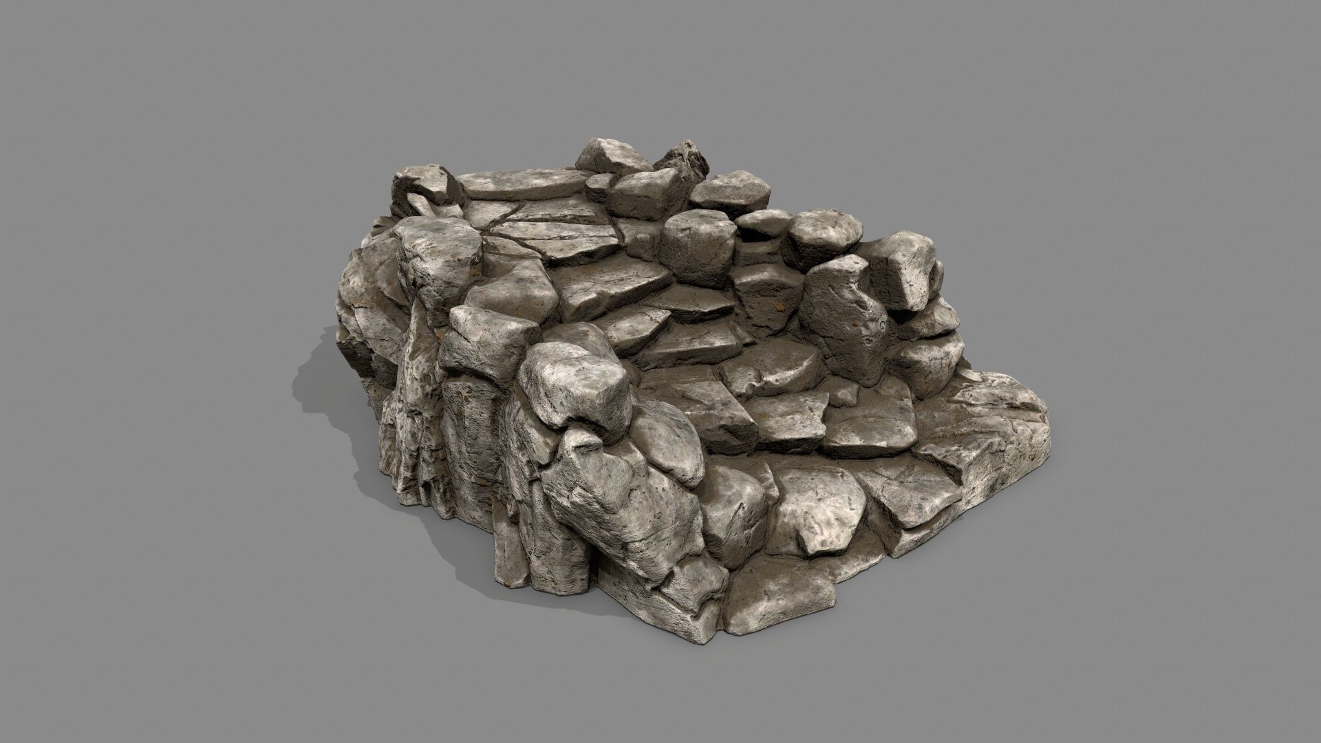 Old Stairs Low-poly 3D model_10