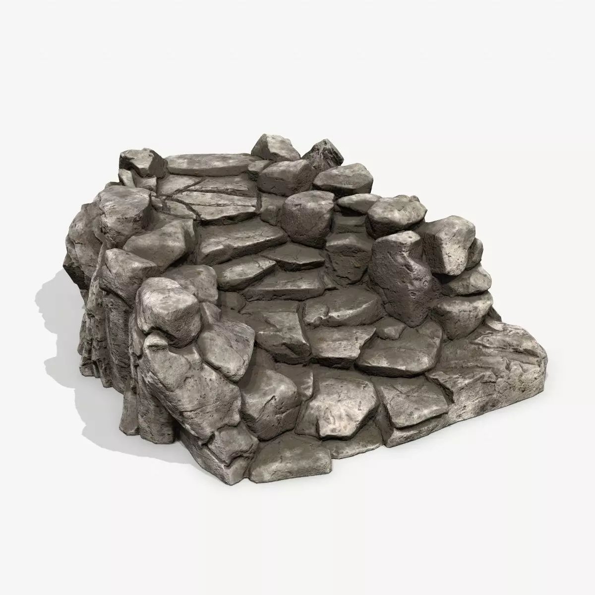 Old Stairs Low-poly 3D model_0