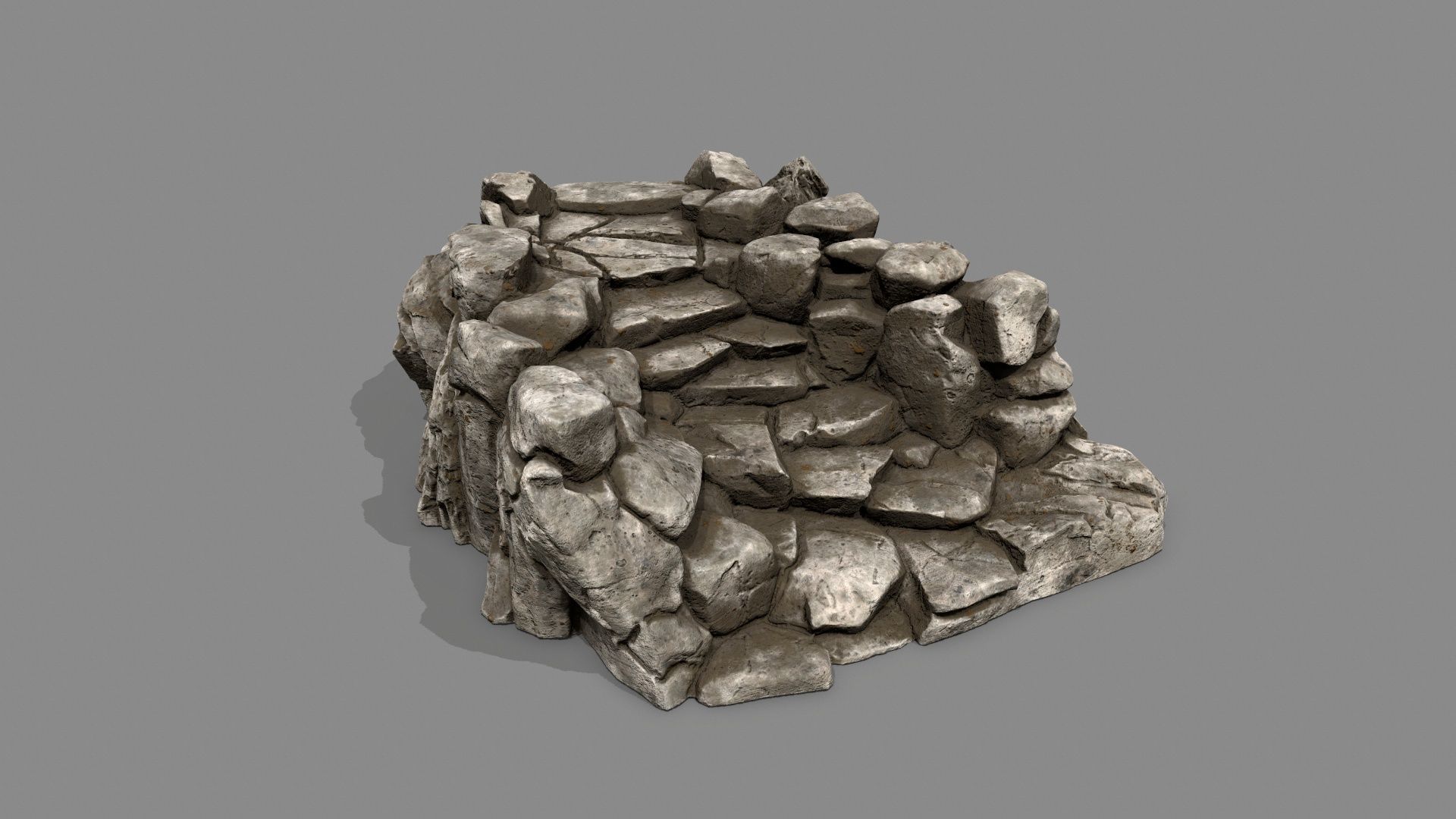 Old Stairs Low-poly 3D model_2