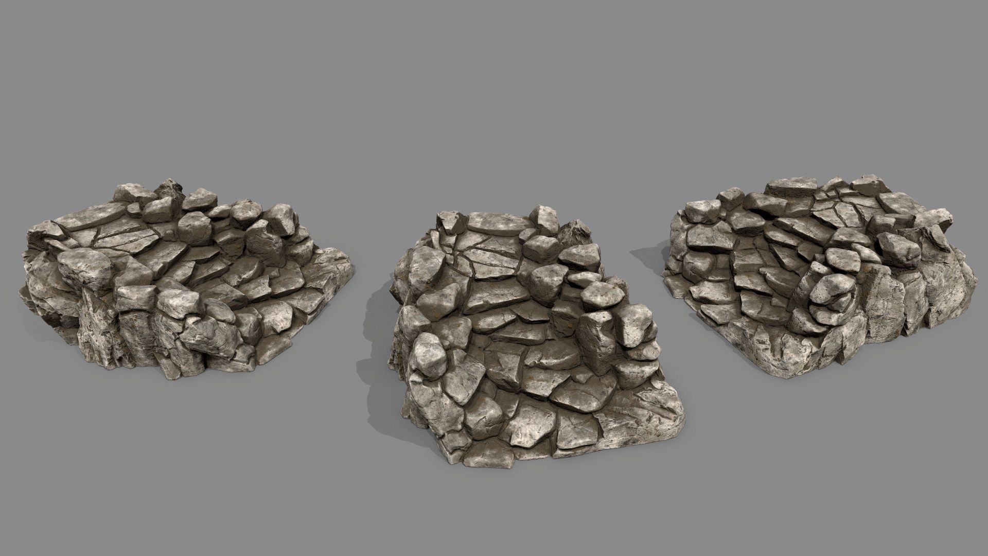 Old Stairs Low-poly 3D model_1