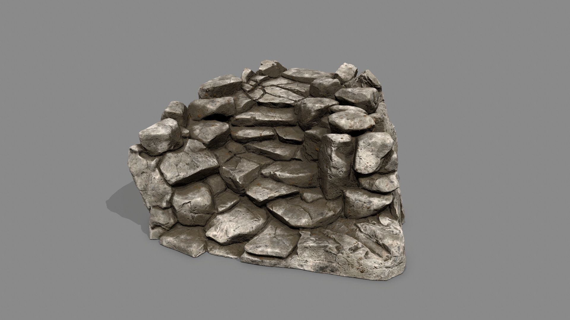 Old Stairs Low-poly 3D model_3