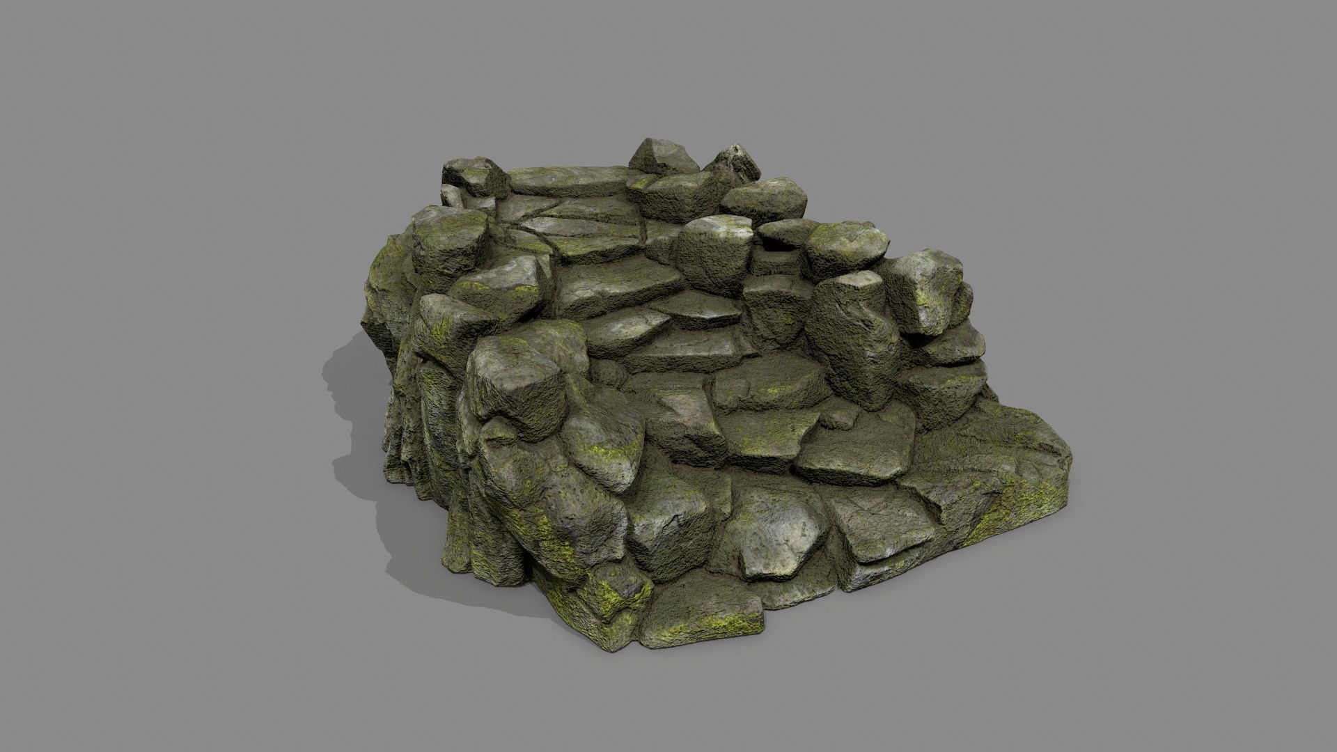 Old Rock Stair Low-poly 3D model_2