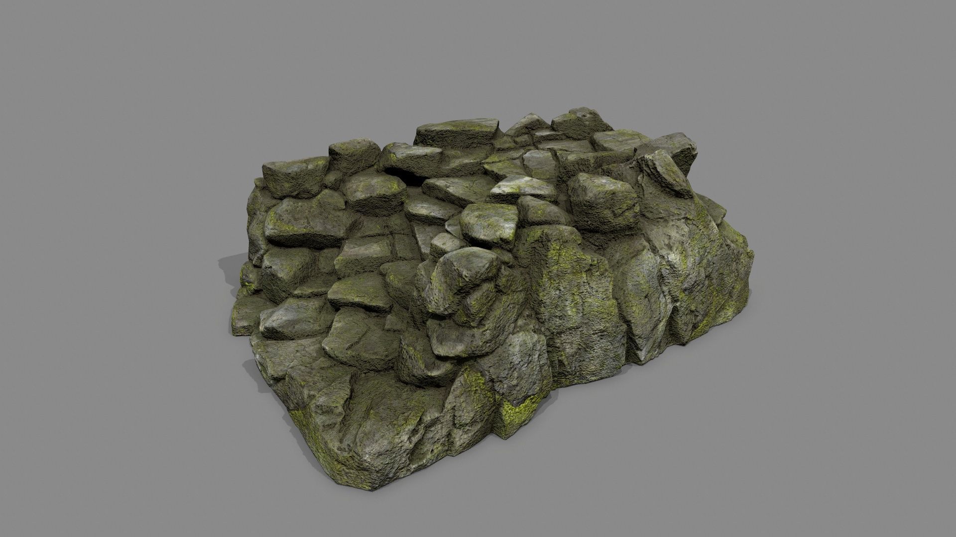 Old Rock Stair Low-poly 3D model_4