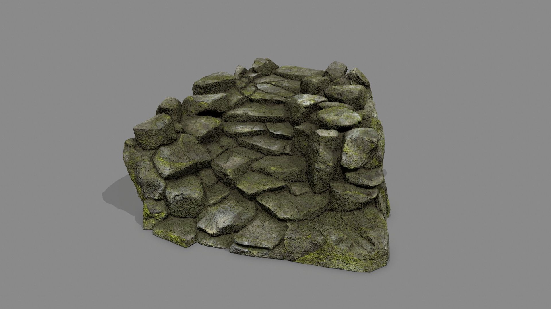 Old Rock Stair Low-poly 3D model_3