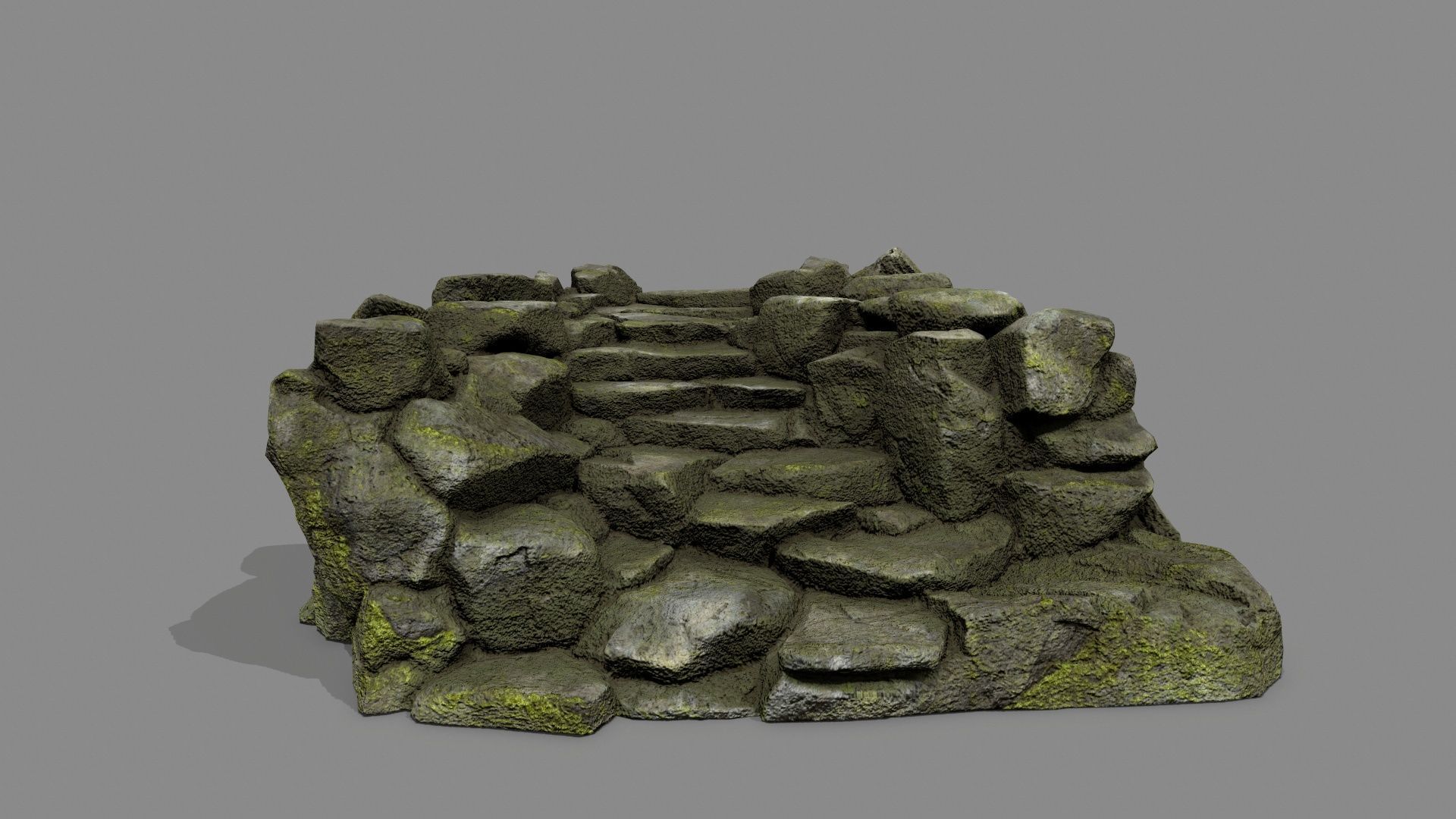 Old Rock Stair Low-poly 3D model_12