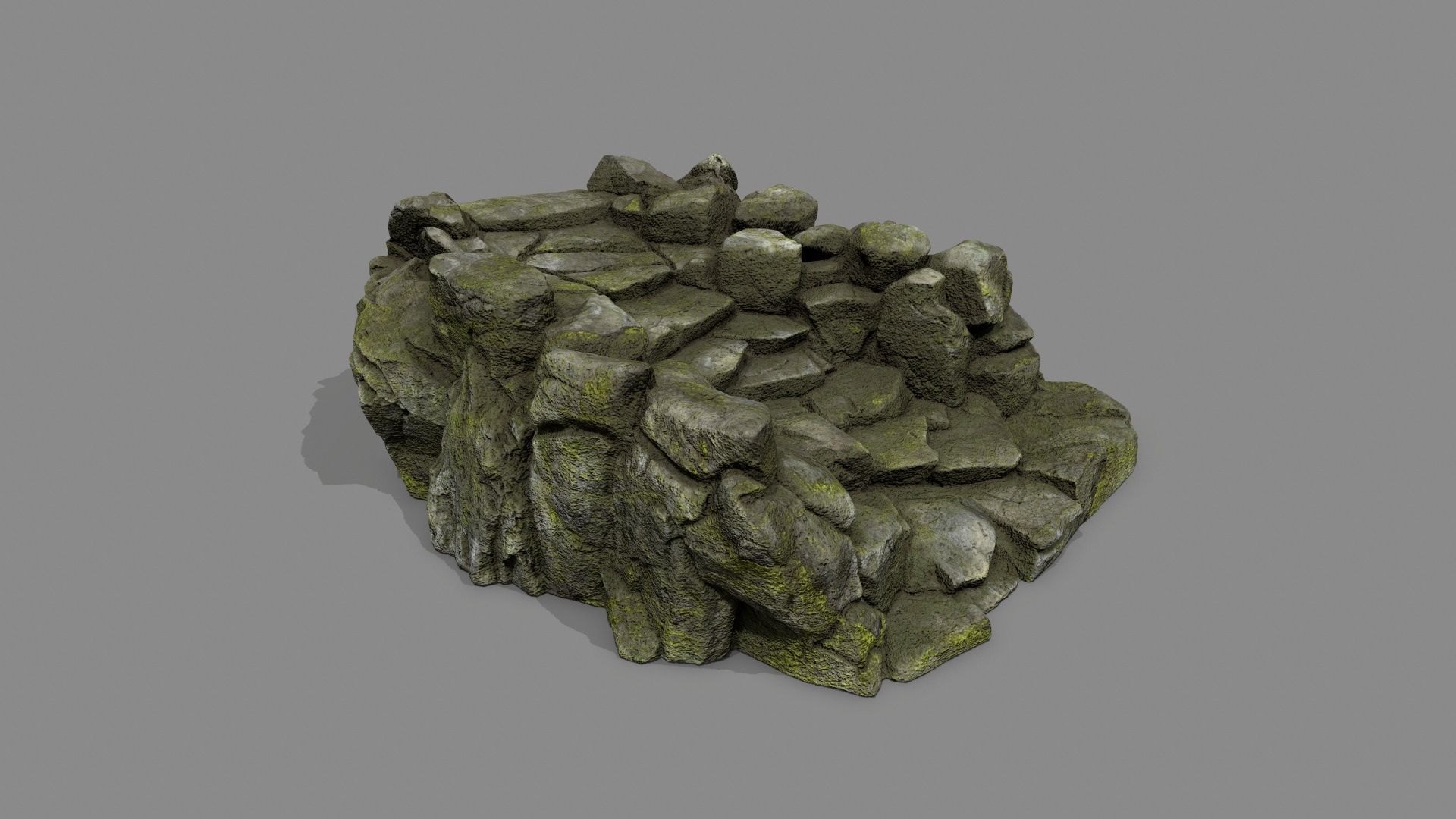 Old Rock Stair Low-poly 3D model_10