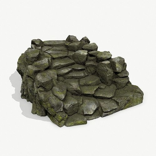 Old Rock Stair Low-poly 3D model