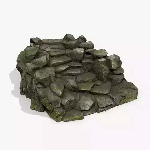 Old Rock Stair Low-poly 3D model