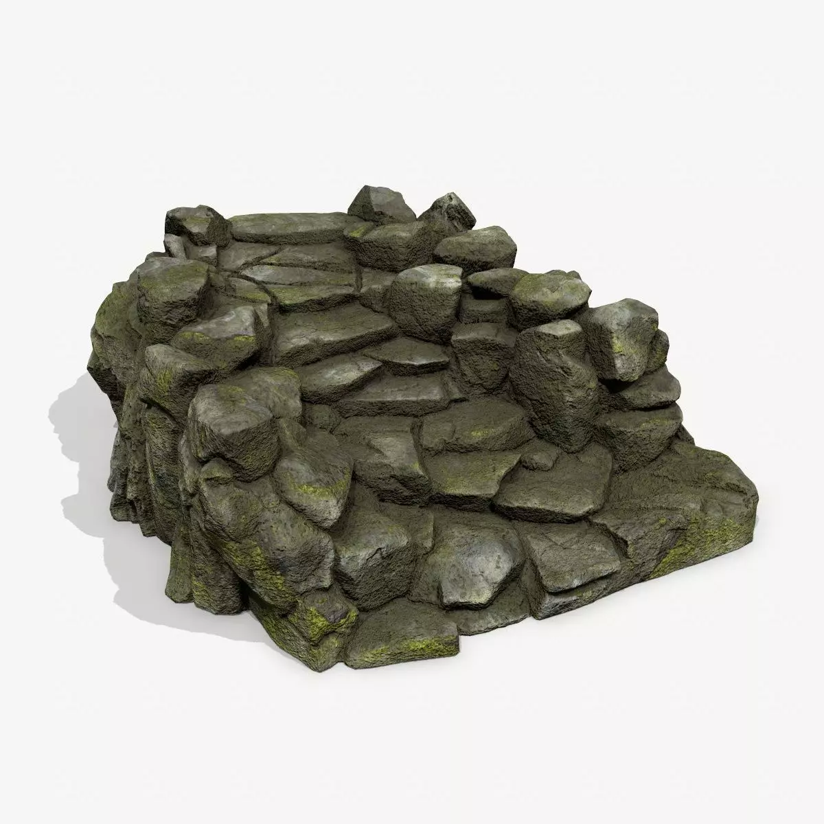 Old Rock Stair Low-poly 3D model_0