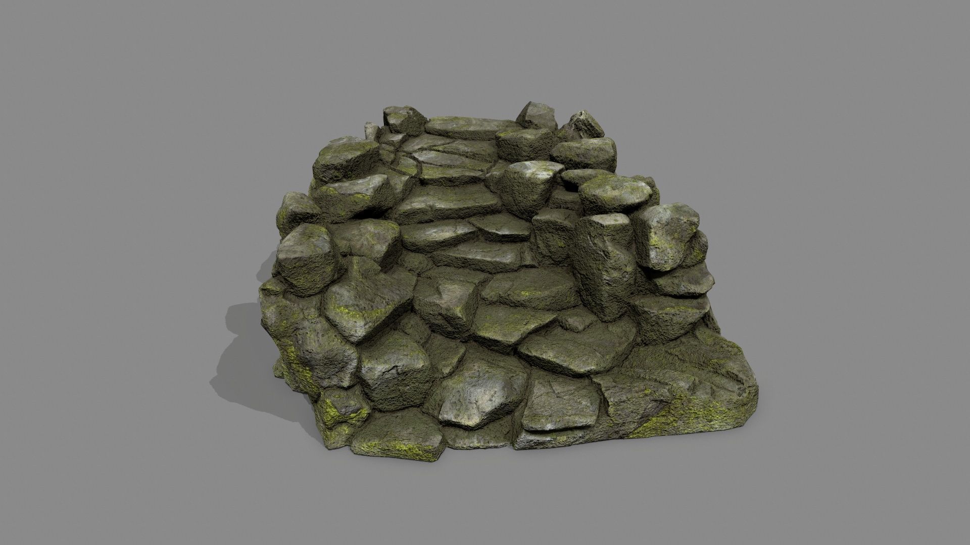 Old Rock Stair Low-poly 3D model_11