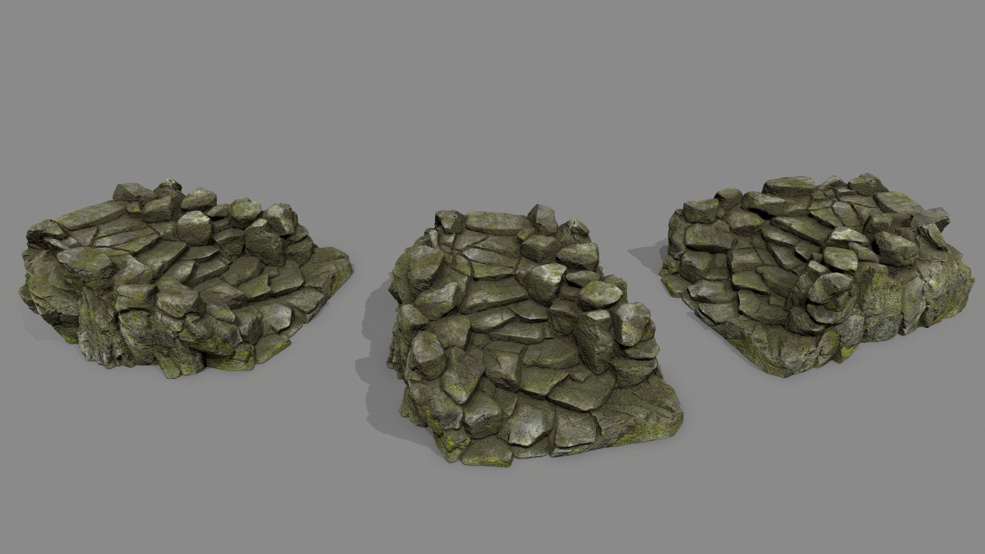 Old Rock Stair Low-poly 3D model_1