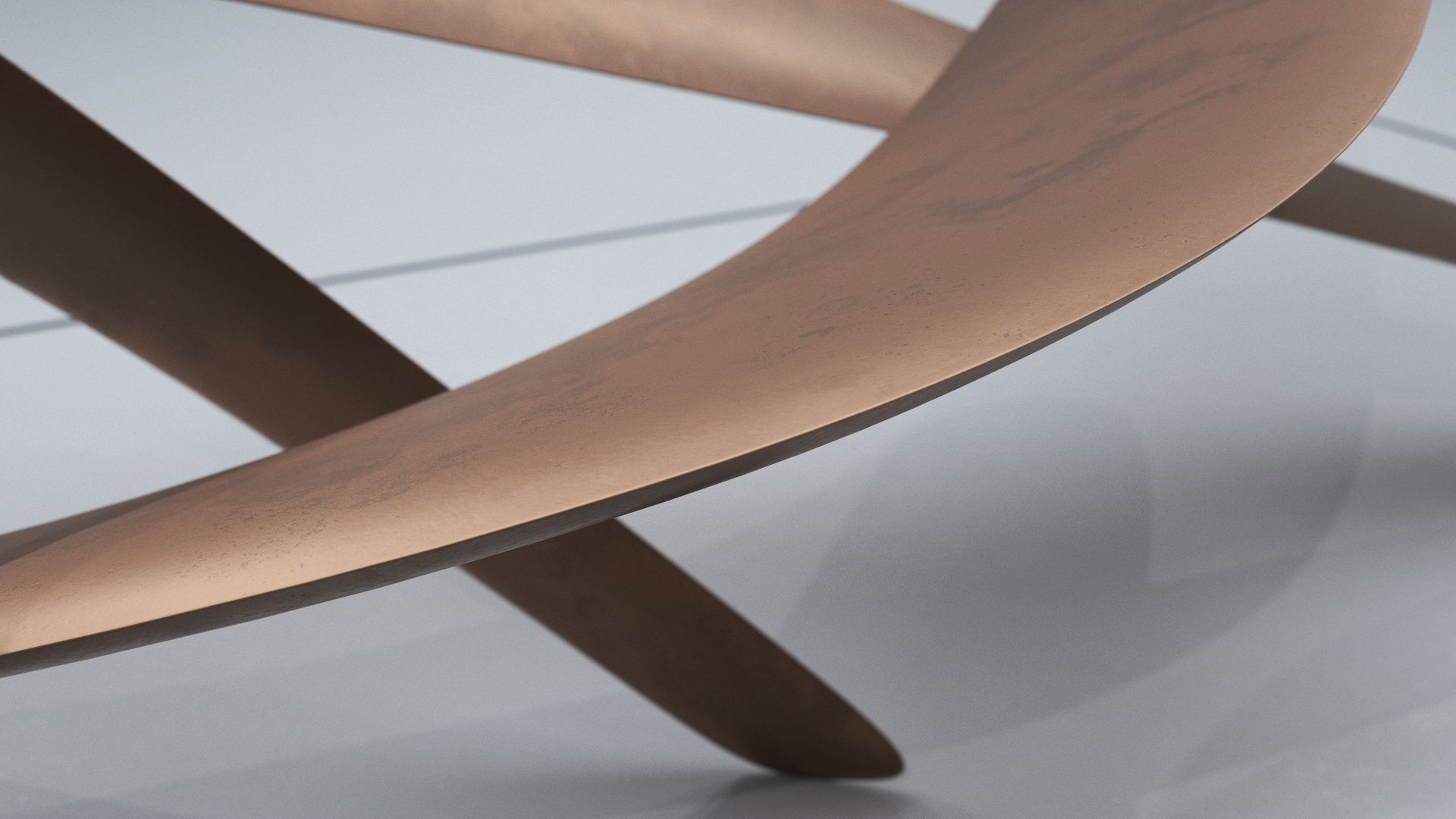 Modern Abstract Boomerang Sculpture  Low-poly 3D model_9