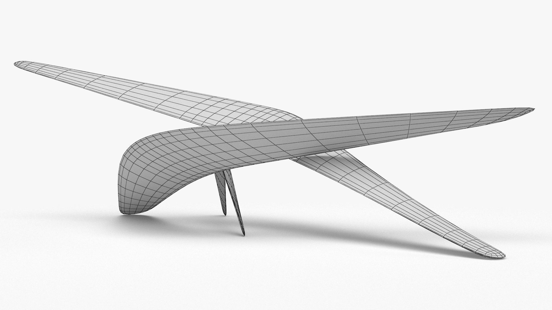 Modern Abstract Boomerang Sculpture  Low-poly 3D model_11