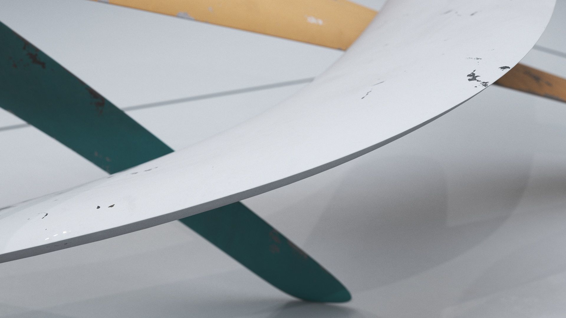 Modern Abstract Boomerang Sculpture  Low-poly 3D model_10