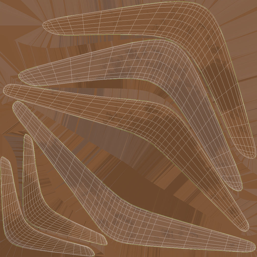 Modern Abstract Boomerang Sculpture  Low-poly 3D model_15