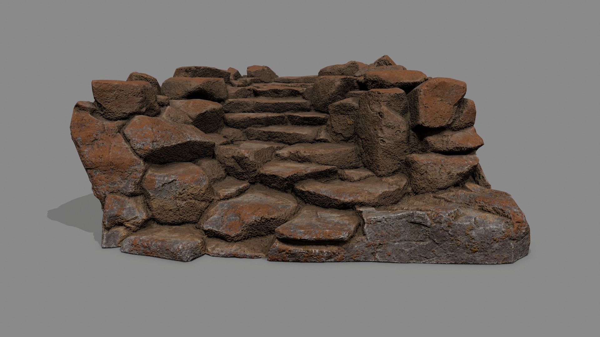 Old Rock Stairs Low-poly 3D model_13