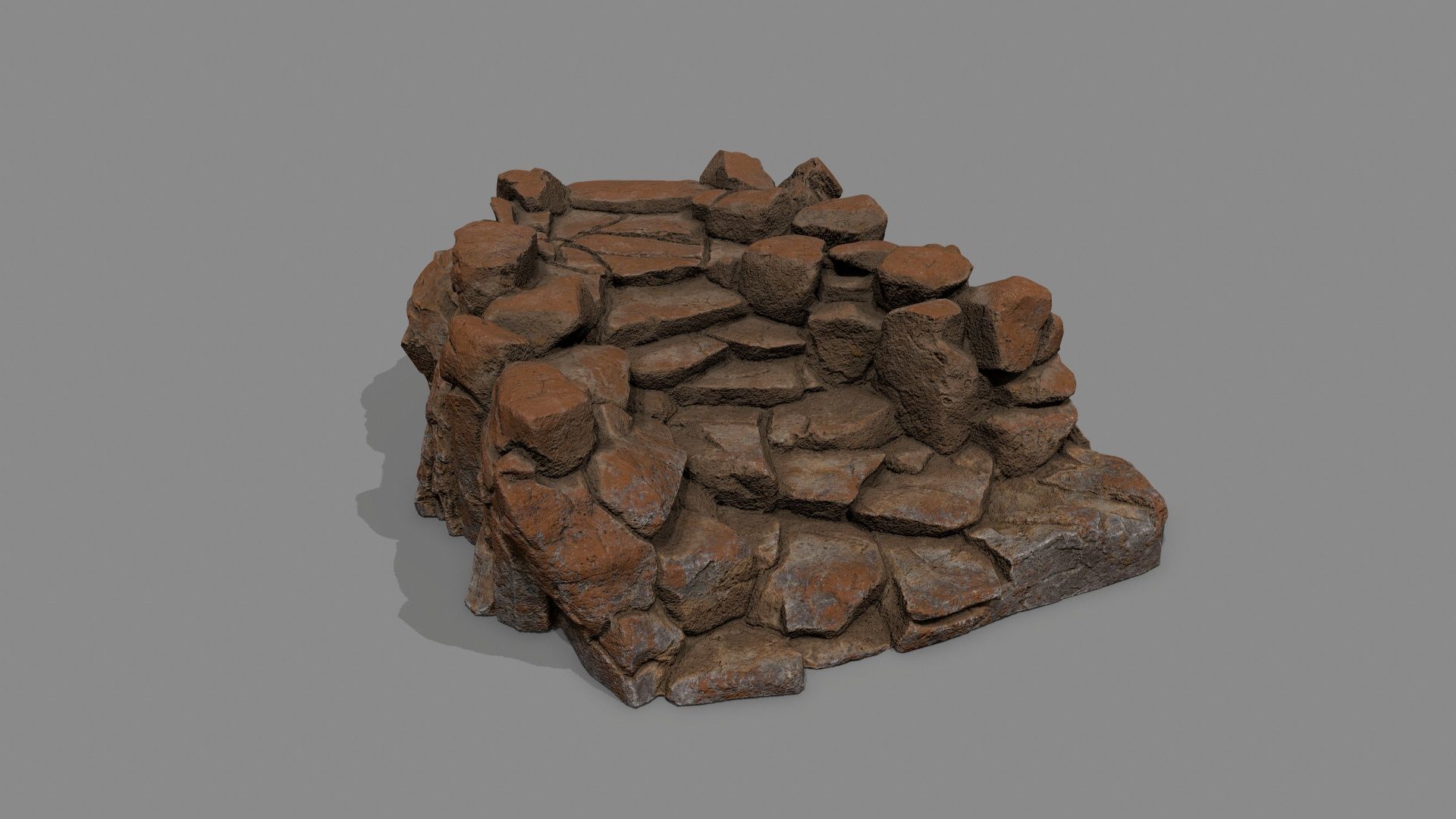 Old Rock Stairs Low-poly 3D model_11
