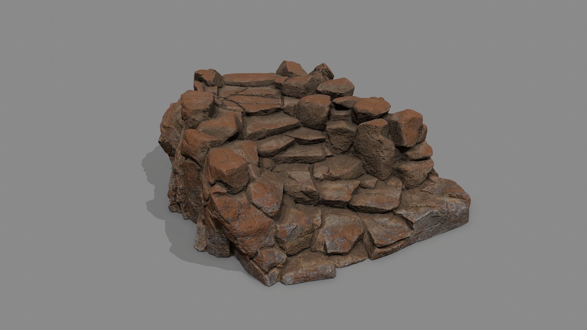 Old Rock Stairs Low-poly 3D model_2