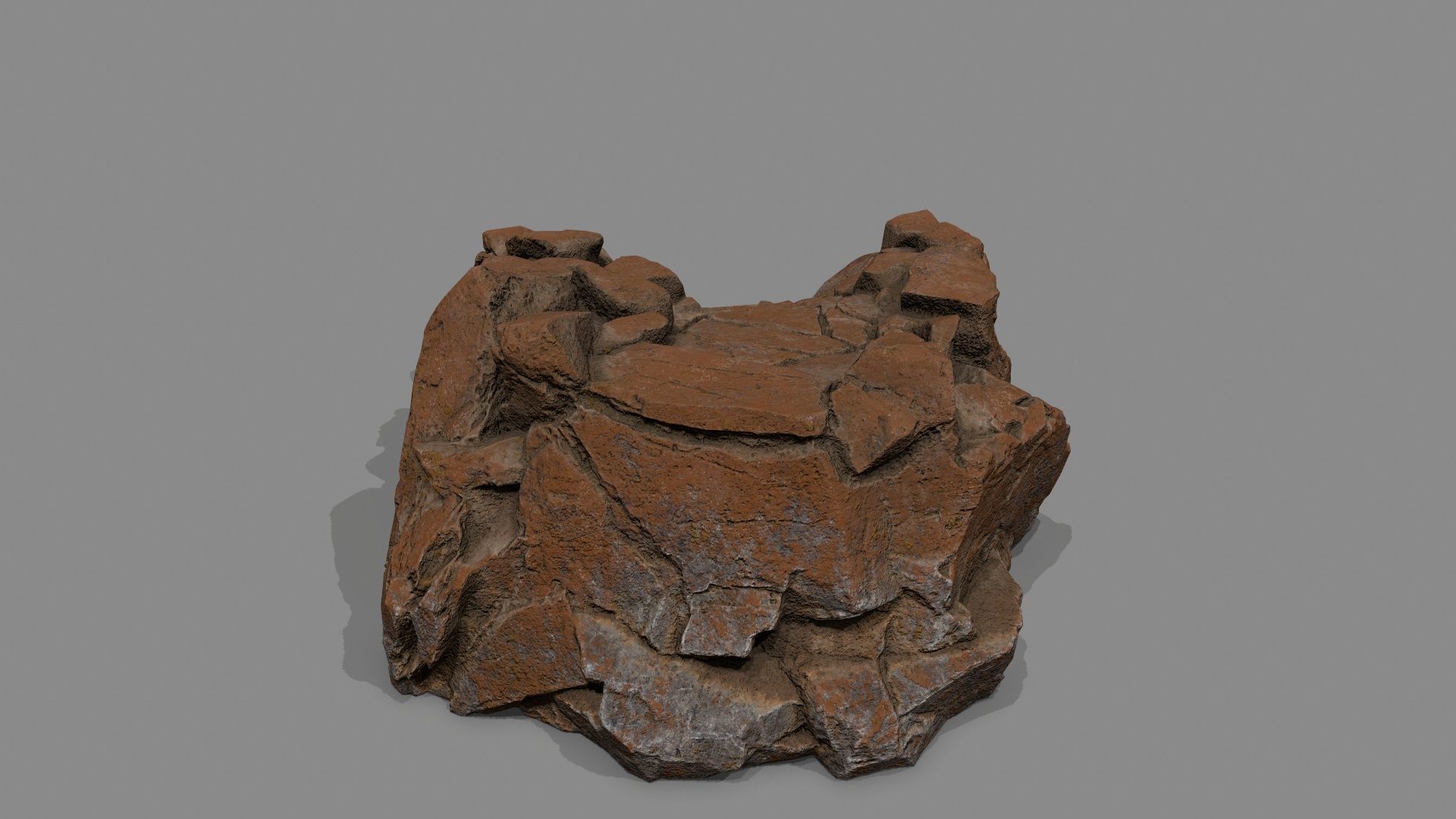 Old Rock Stairs Low-poly 3D model_7