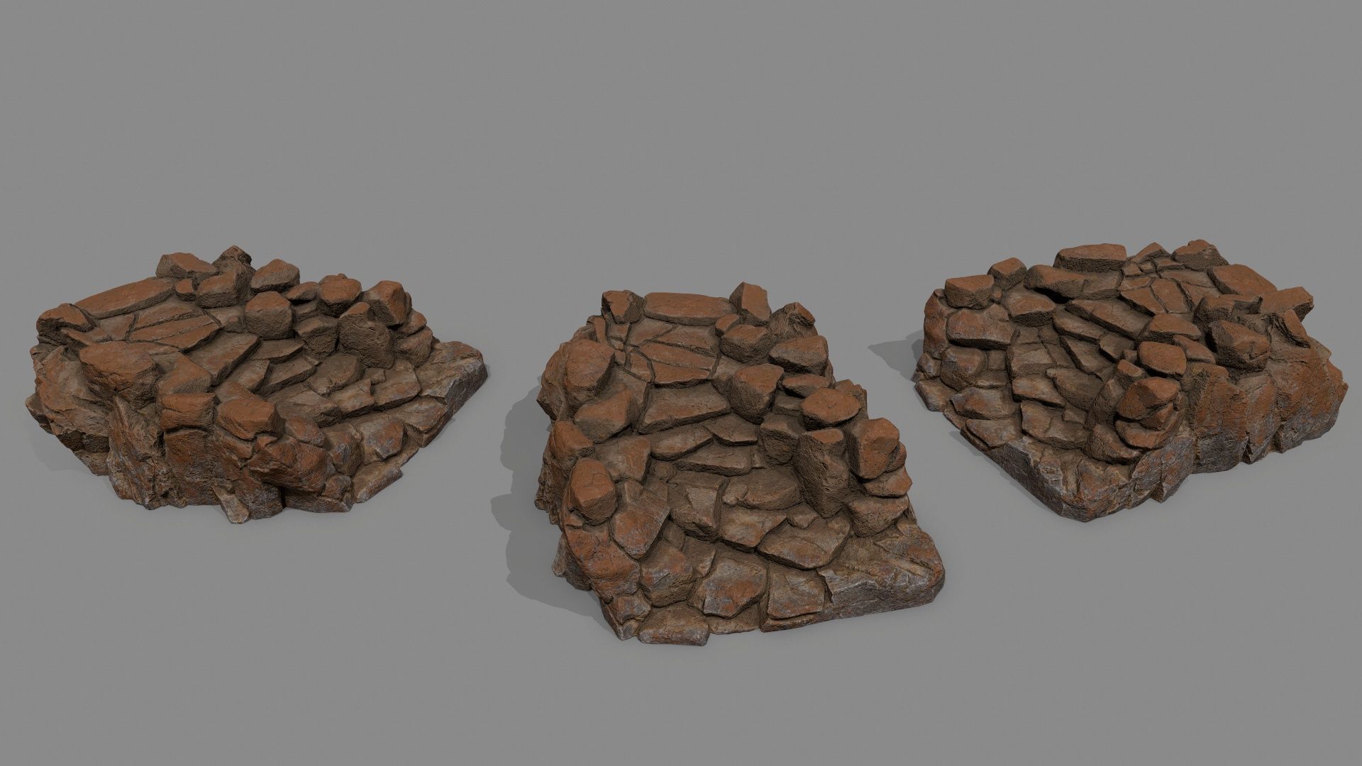 Old Rock Stairs Low-poly 3D model_1