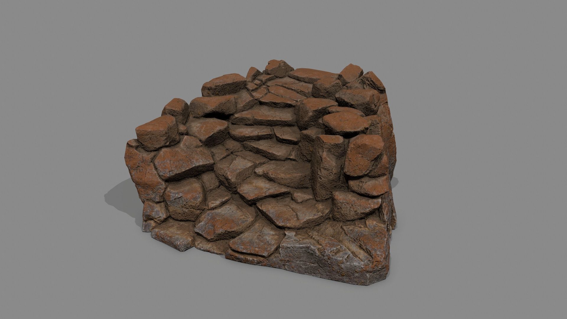 Old Rock Stairs Low-poly 3D model_3