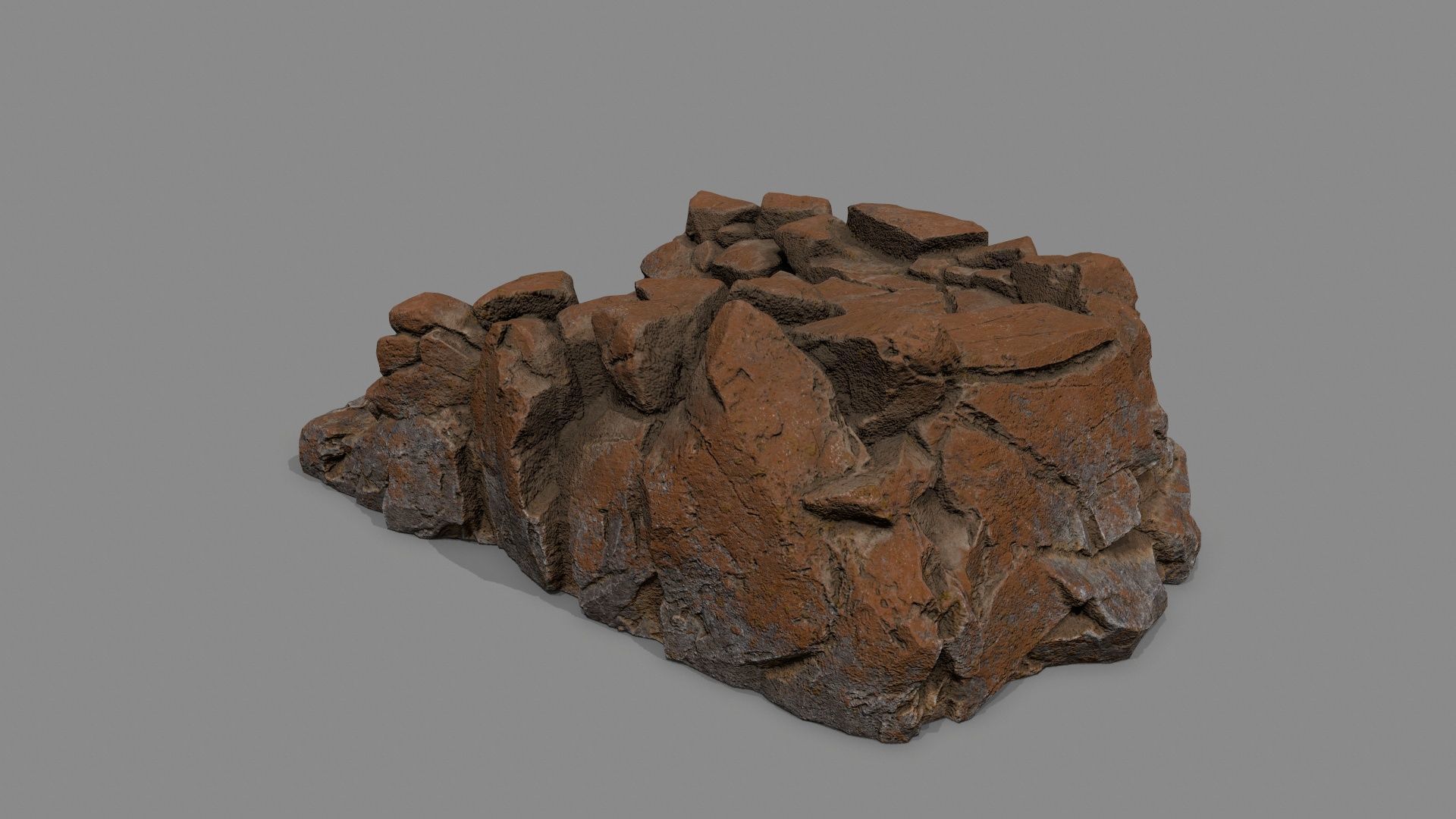 Old Rock Stairs Low-poly 3D model_6
