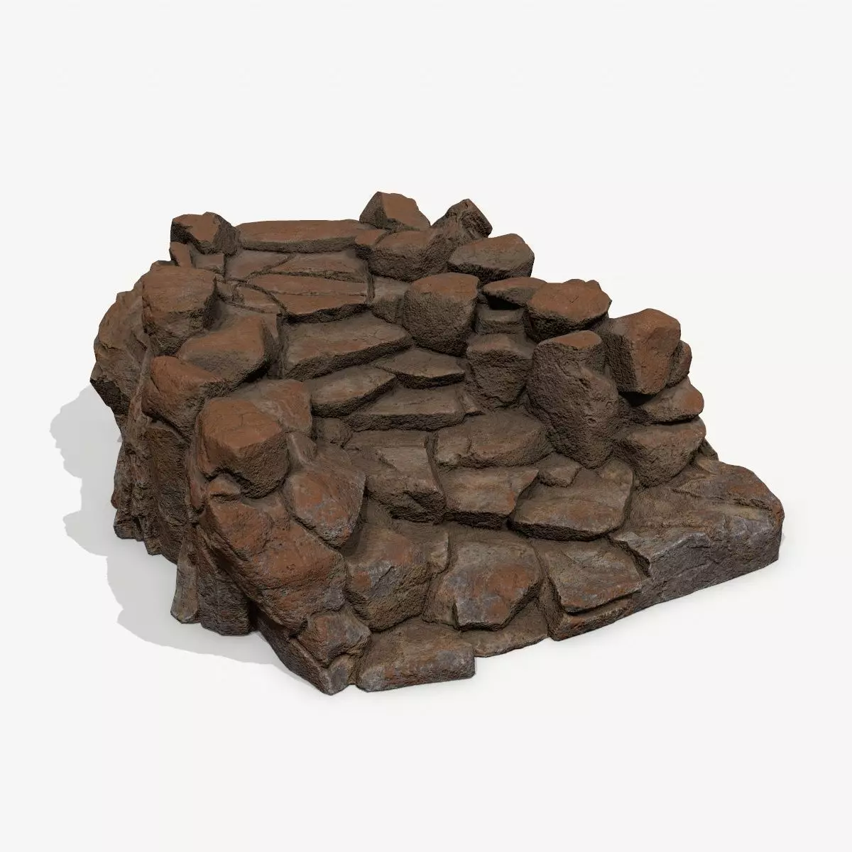 Old Rock Stairs Low-poly 3D model_0