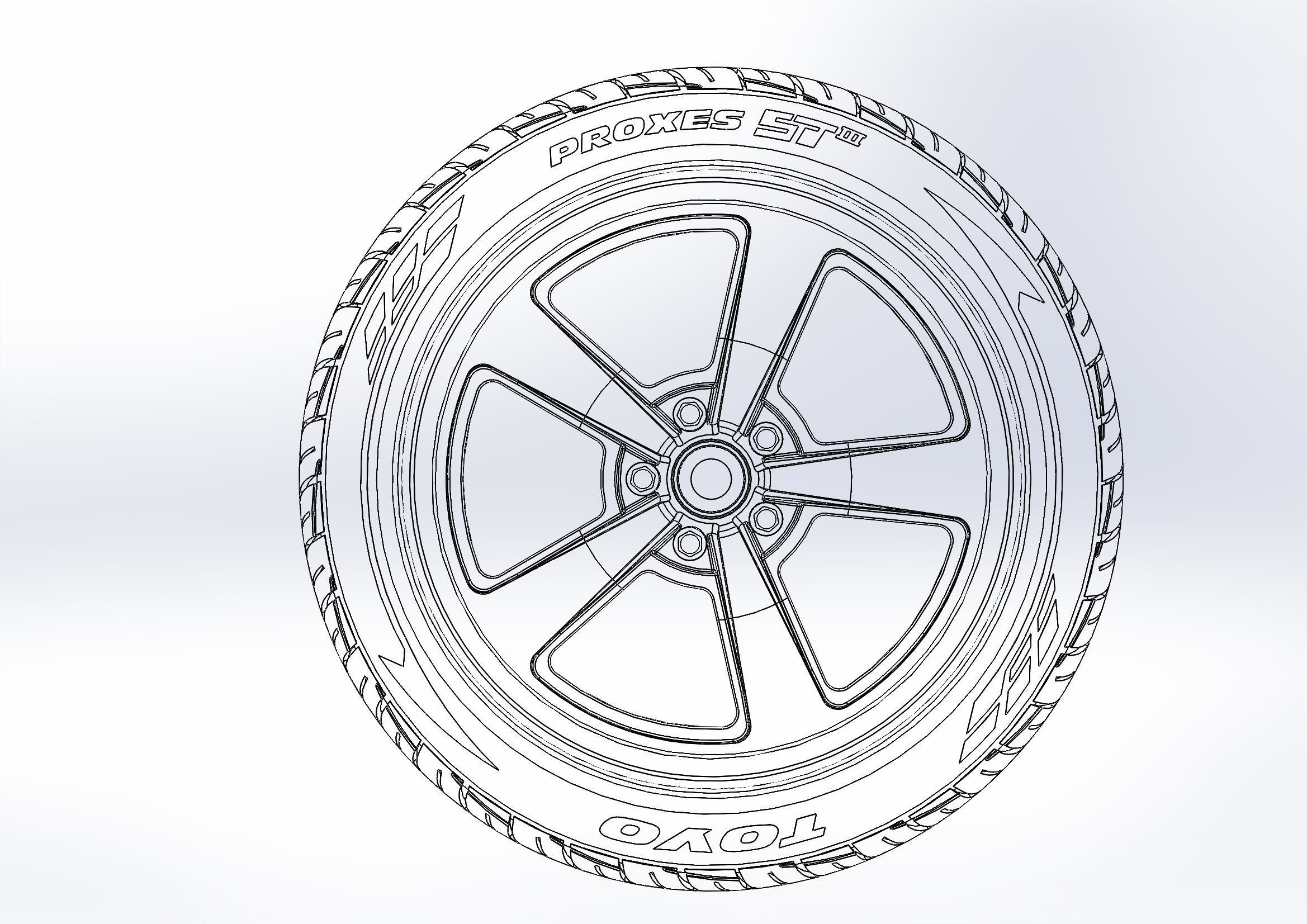 Custom wheels Ridler Style 652 20inch for your scale model 3D print model_9