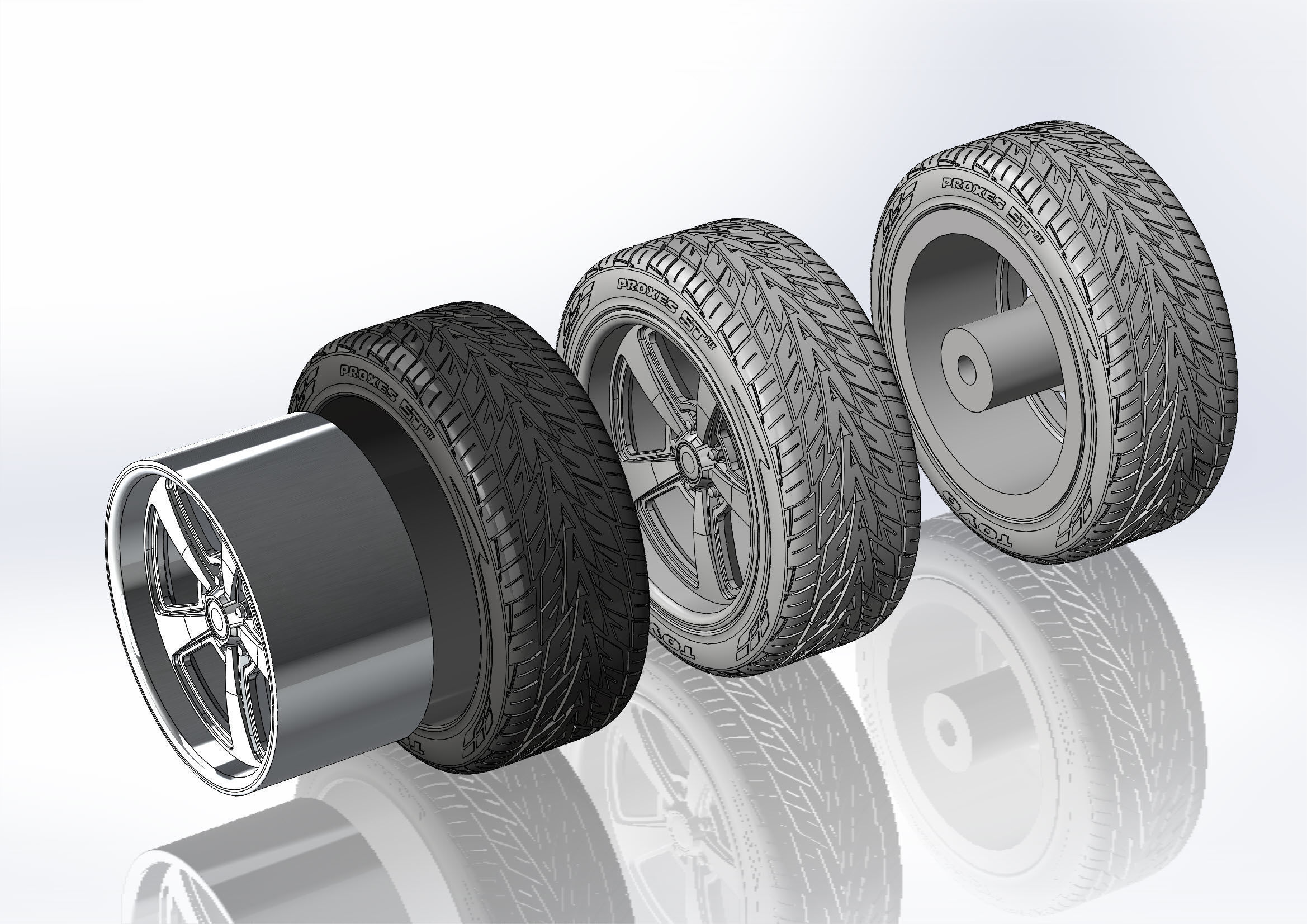 Custom wheels Ridler Style 652 20inch for your scale model 3D print model_1