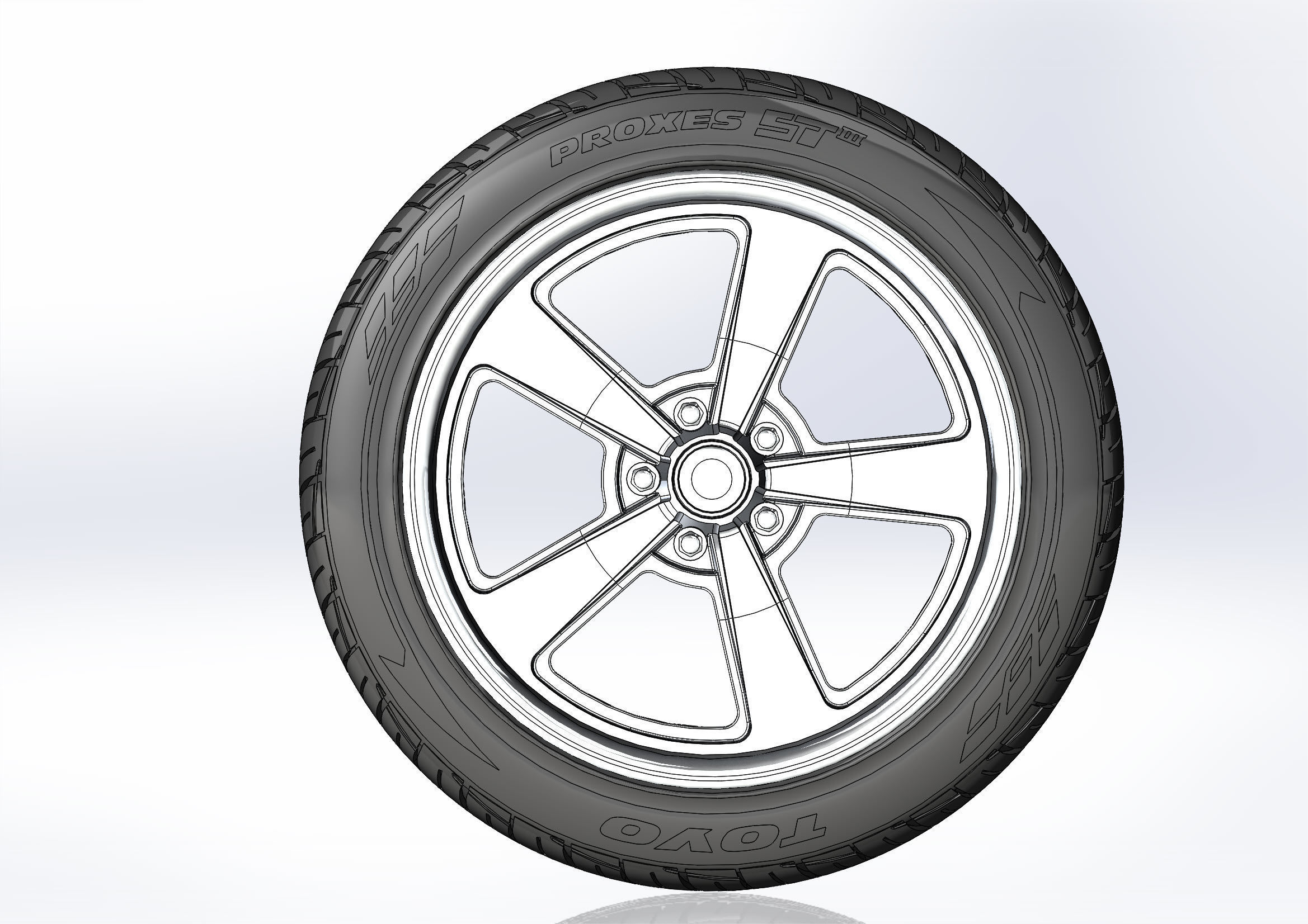 Custom wheels Ridler Style 652 20inch for your scale model 3D print model_8