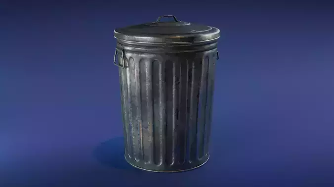 Galvanized Trash Can