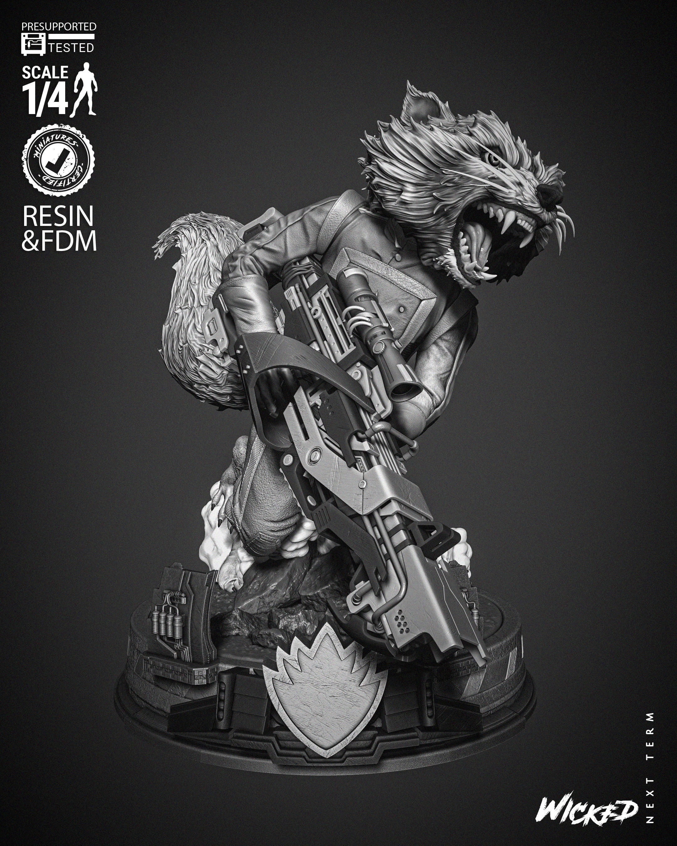 Wicked Marvel Rocket Bust  3D print model_51