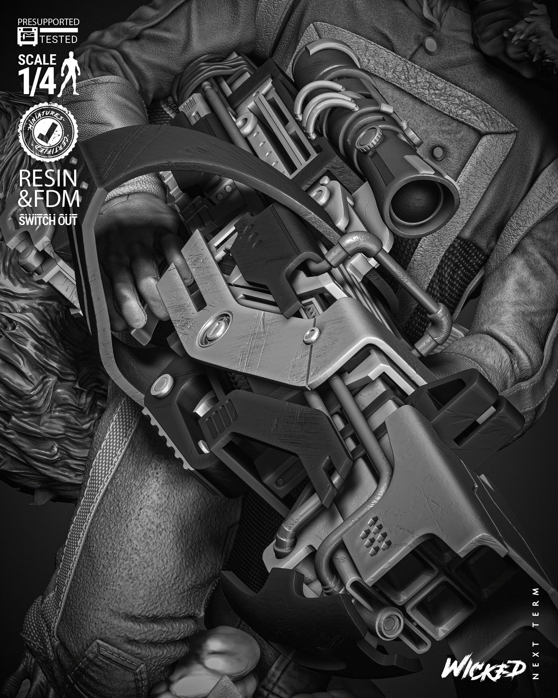 Wicked Marvel Rocket Bust  3D print model_57