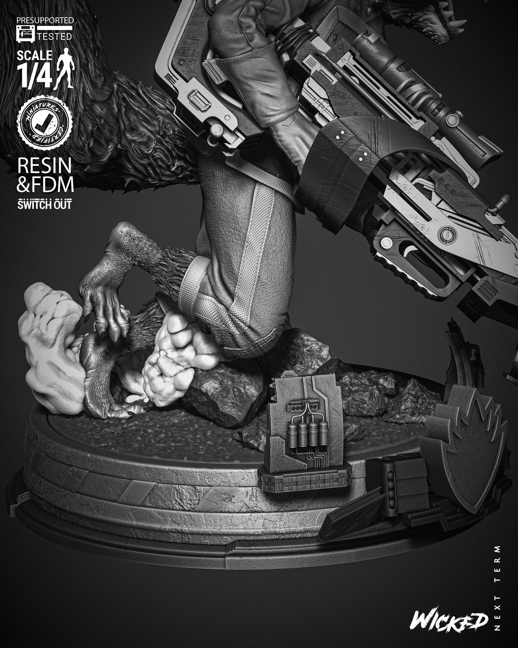 Wicked Marvel Rocket Bust  3D print model_47