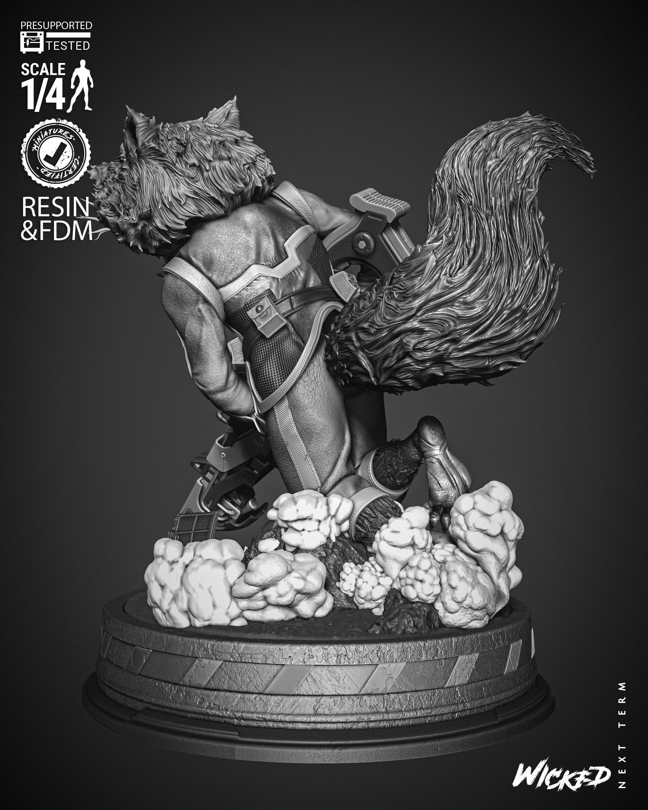 Wicked Marvel Rocket Bust  3D print model_7