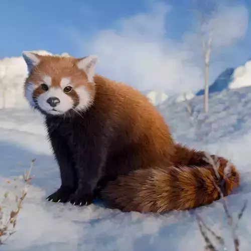Red Panda Rigged Animated 3D model