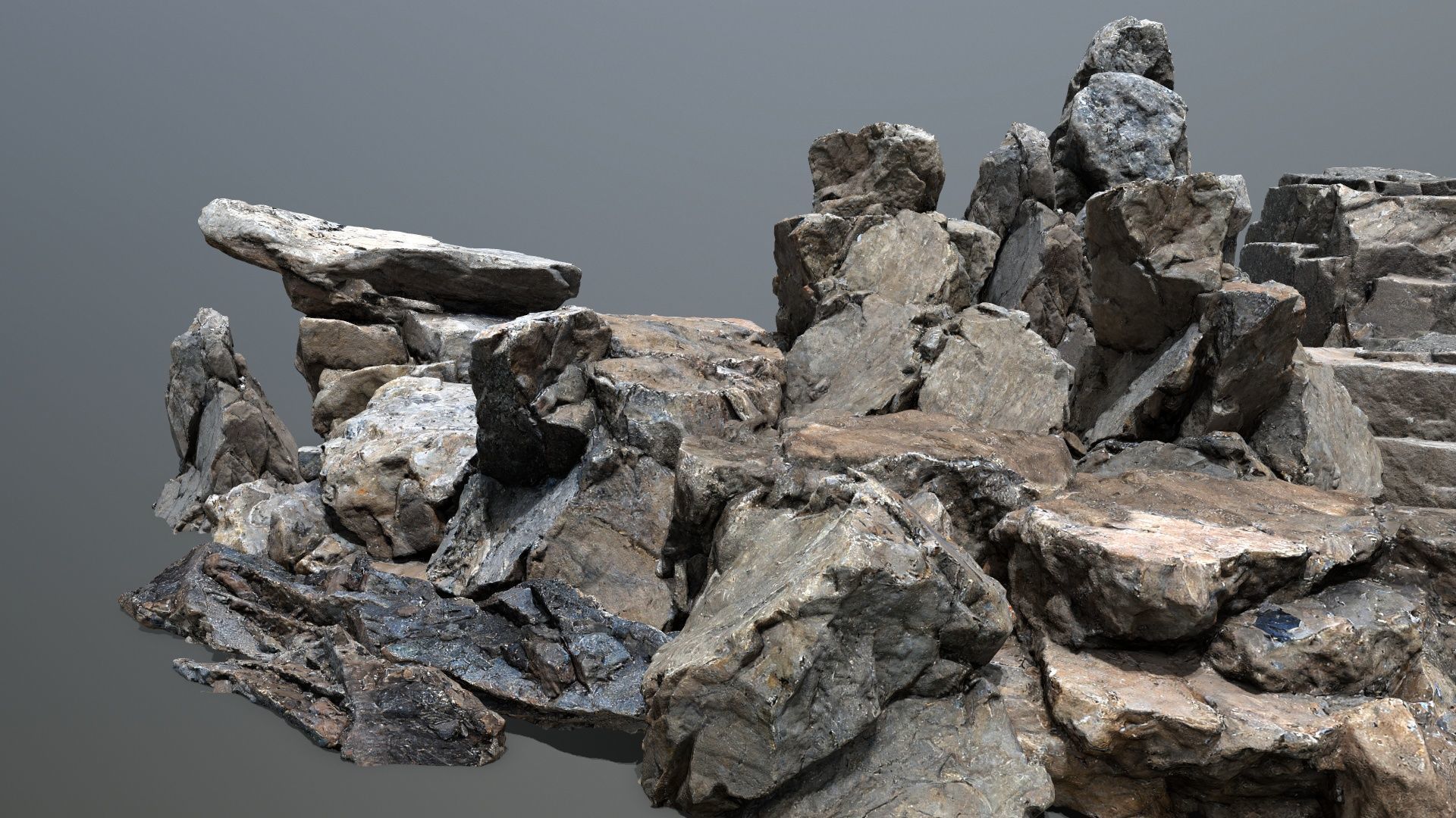 cliff rocks  1 Low-poly 3D model_1