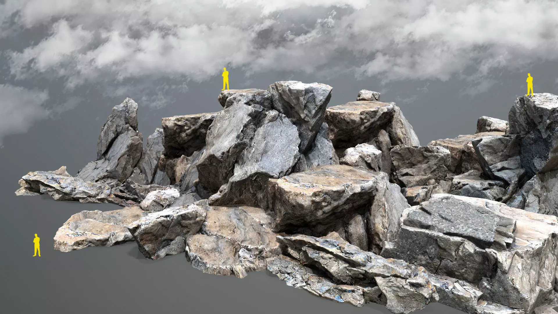 cliff rocks  1 Low-poly 3D model_0